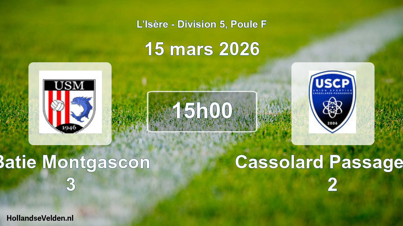 Scheduled Match: Batie Montgascon 3 - Cassolard Passageois 2 (15 March 2026)