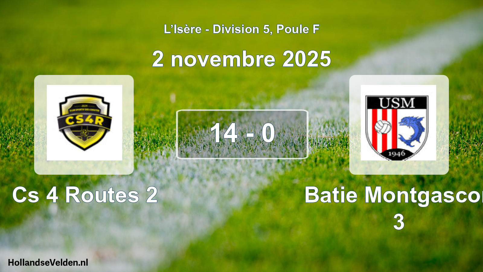 Total number of matches played: Cs 4 Routes 2 - Batie Montgascon 3 14 - 0 (2 November 2025)