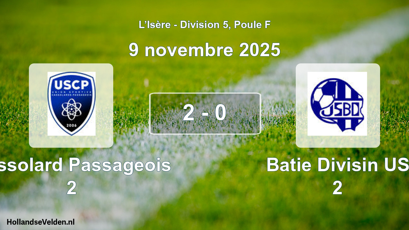 Match joué: Cassolard Passageois 2 - Batie Divisin US 2 2 - 0 (9 novembre 2025)