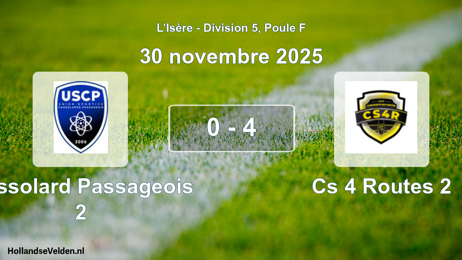 Match joué: Cassolard Passageois 2 - Cs 4 Routes 2 0 - 4 (30 novembre 2025)
