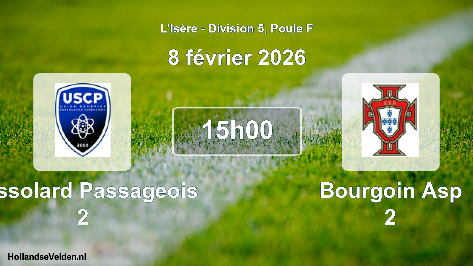 Match programmé: Cassolard Passageois 2 - Bourgoin Asp 2 (8 février 2026)