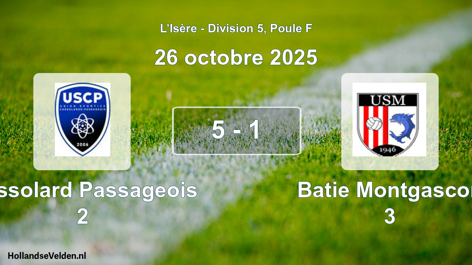 Total number of matches played: Cassolard Passageois 2 - Batie Montgascon 3 5 - 1 (26 October 2025)