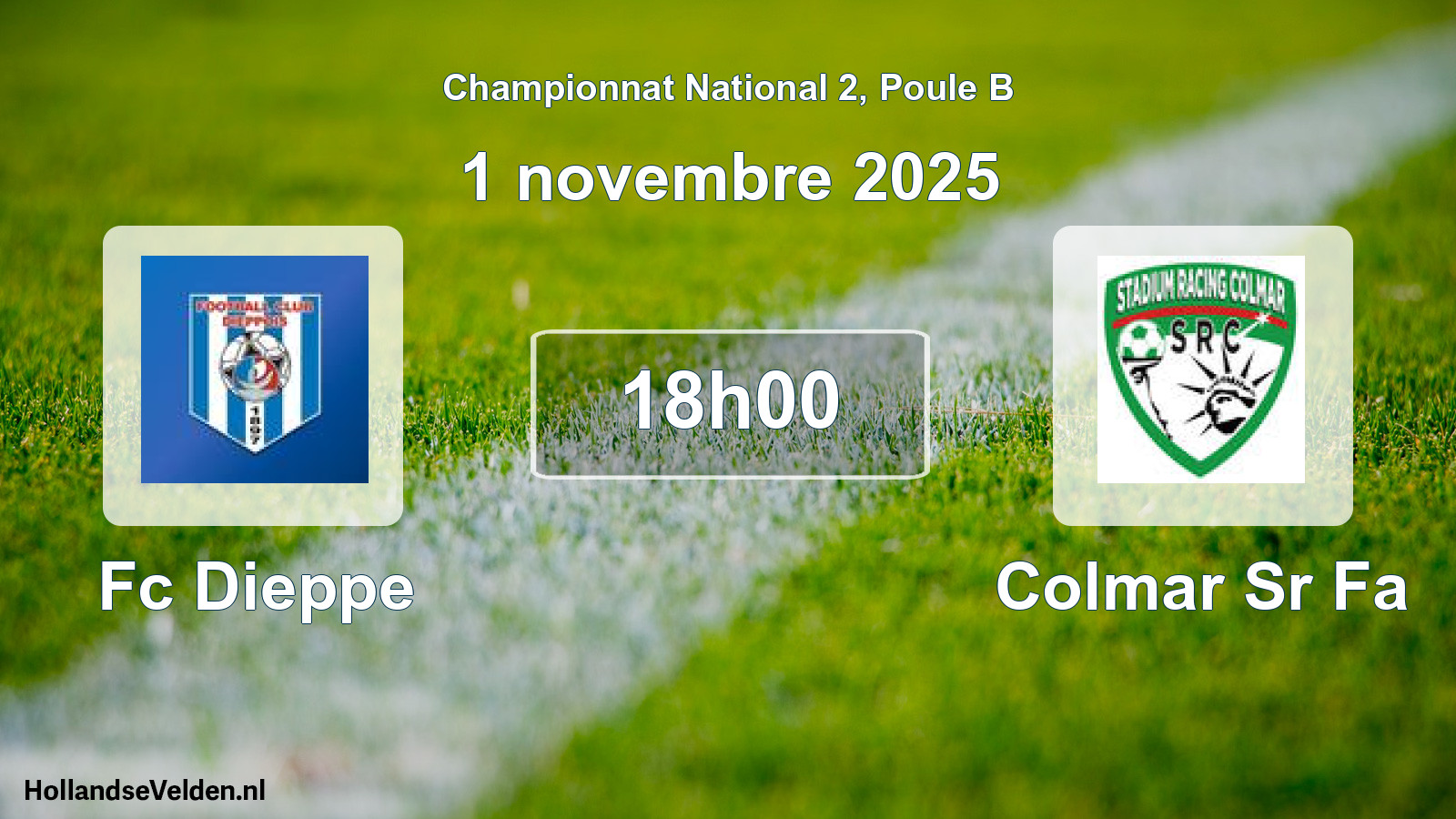 Geplande wedstrijd: Fc Dieppe - Colmar Sr Fa (1 novembre 2025)