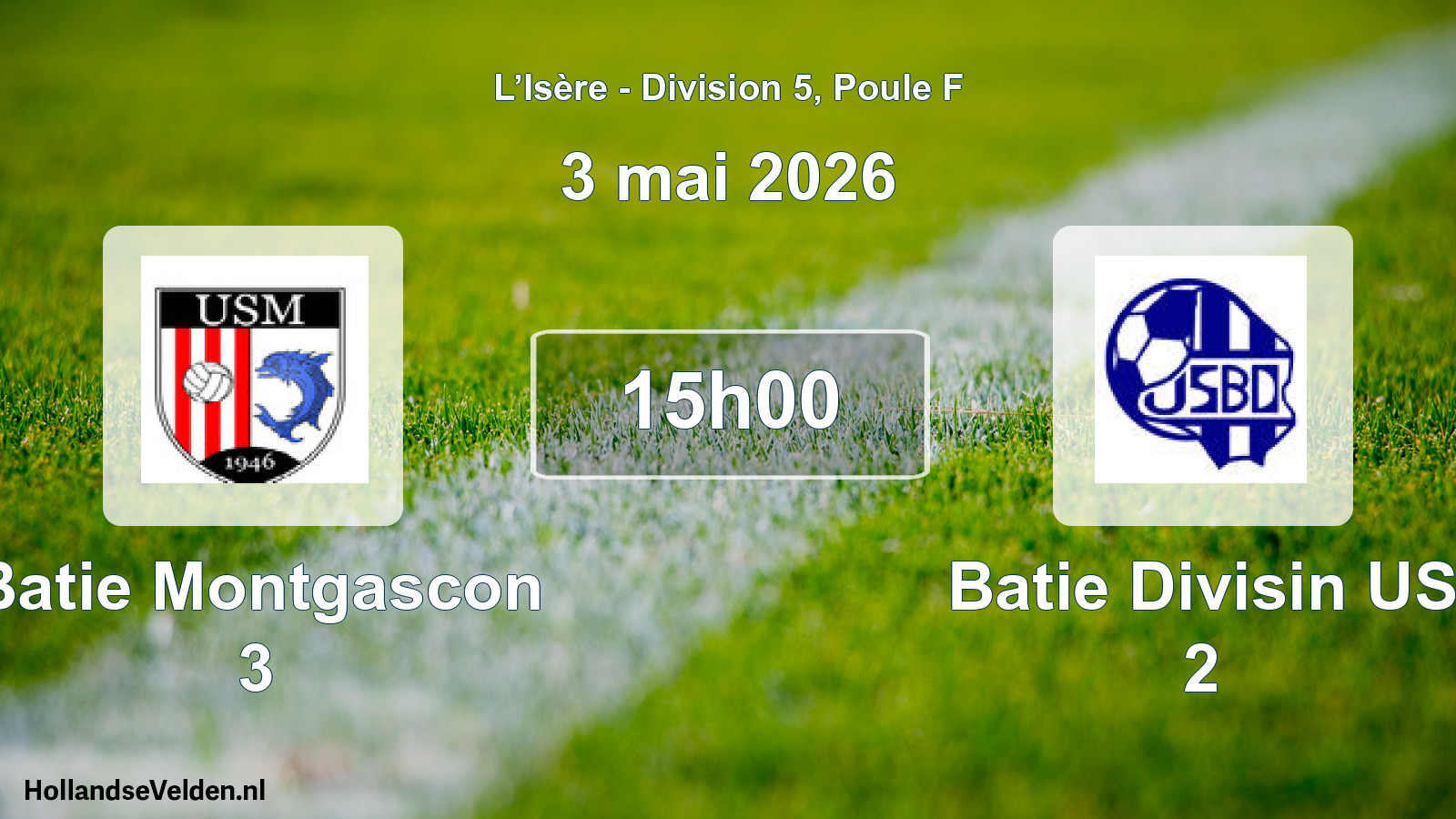 Match programmé: Batie Montgascon 3 - Batie Divisin US 2 (3 mai 2026)