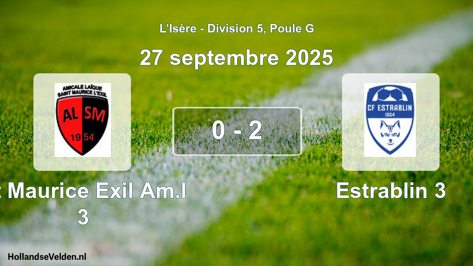 Gespeelde wedstrijd: St Maurice Exil Am.l 3 - Estrablin 3 0 - 2 (27 september 2025)