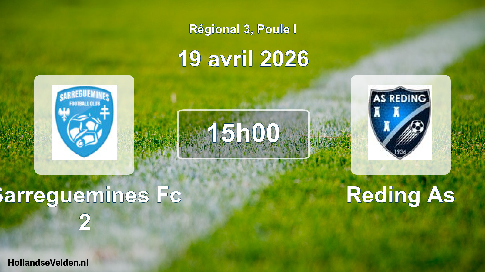 Geplande wedstrijd: Sarreguemines Fc 2 - Reding As (19 avril 2026)