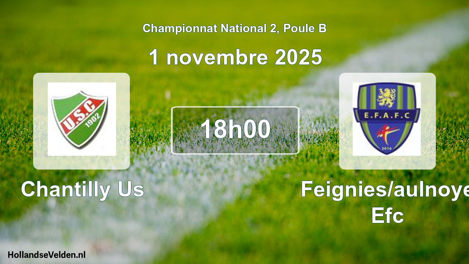 Scheduled Match: Chantilly Us - Feignies/aulnoye Efc (1 November 2025)
