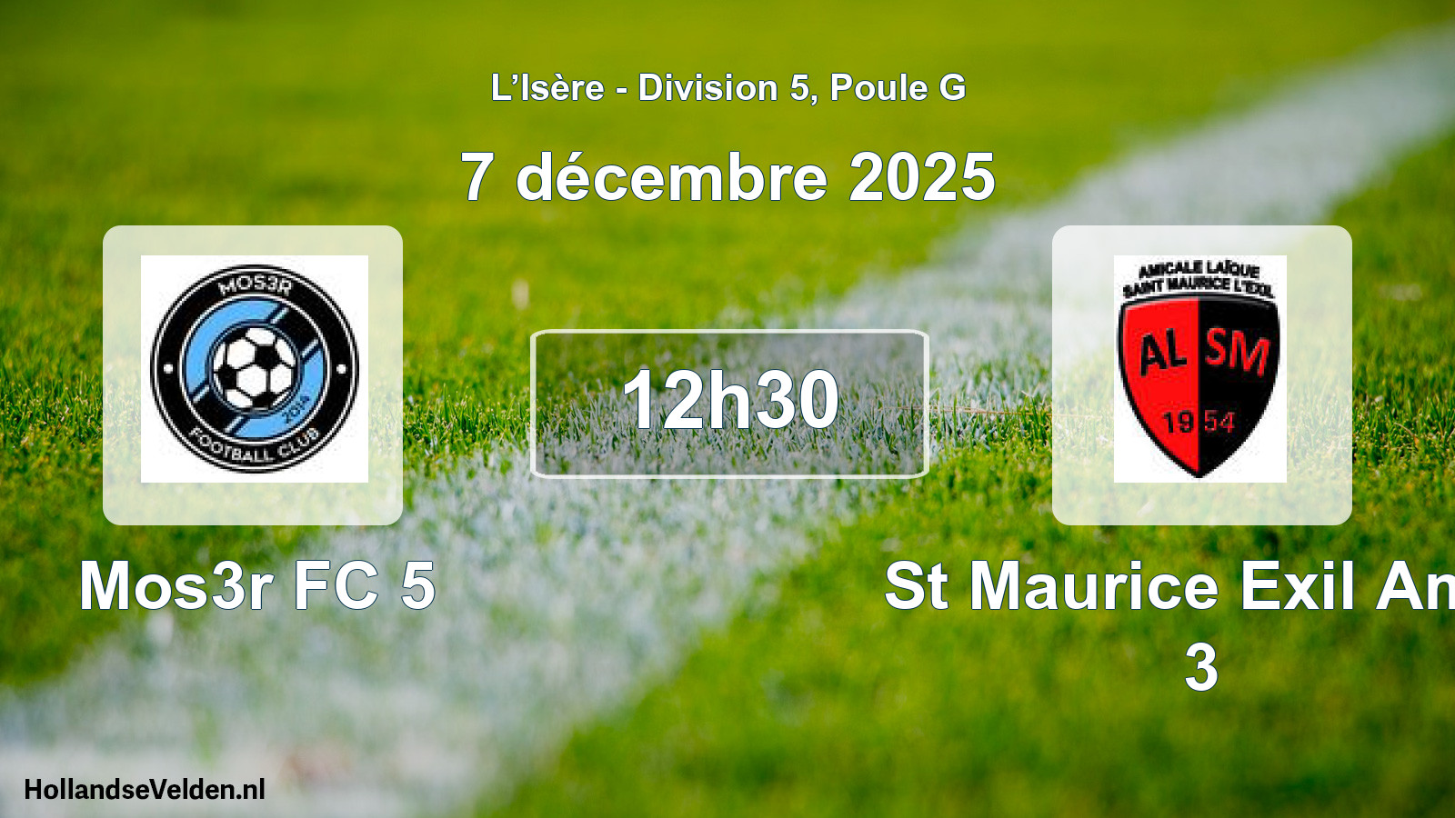 Geplande wedstrijd: Mos3r FC 5 - St Maurice Exil Am.l 3 (7 december 2025)