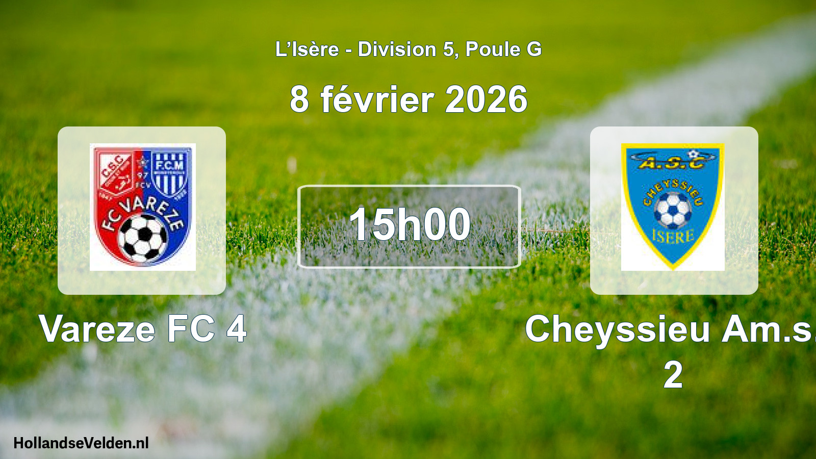 Geplande wedstrijd: Vareze FC 4 - Cheyssieu Am.s. 2 (8 februari 2026)