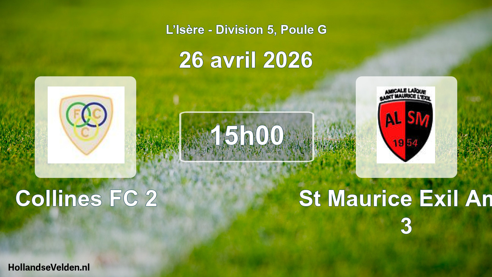 Match programmé: Collines FC 2 - St Maurice Exil Am.l 3 (26 avril 2026)