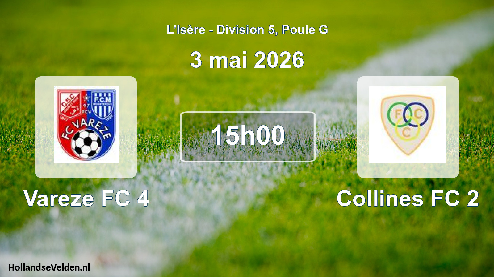 Match programmé: Vareze FC 4 - Collines FC 2 (3 mai 2026)