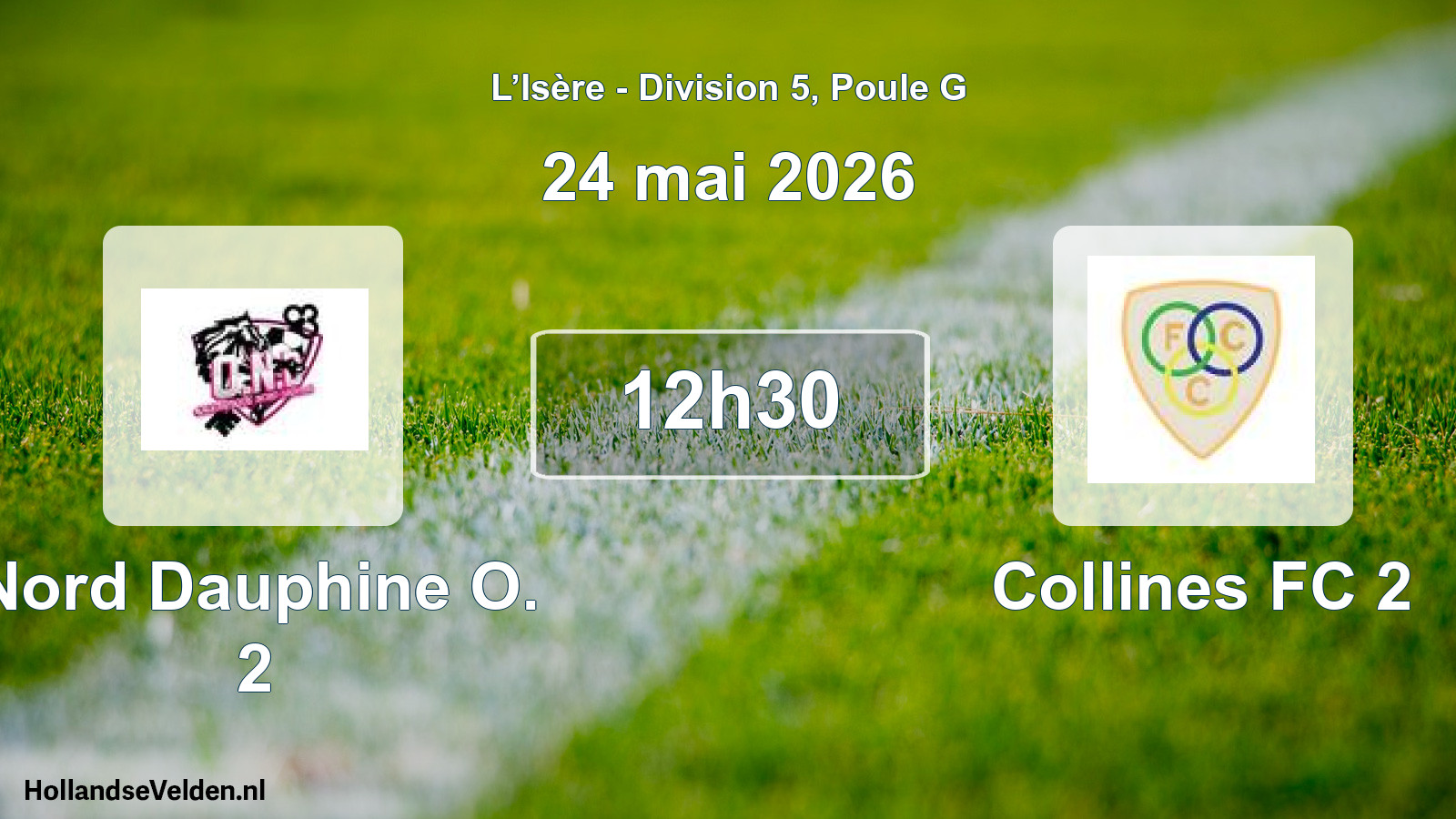 Match programmé: Nord Dauphine O. 2 - Collines FC 2 (24 mai 2026)