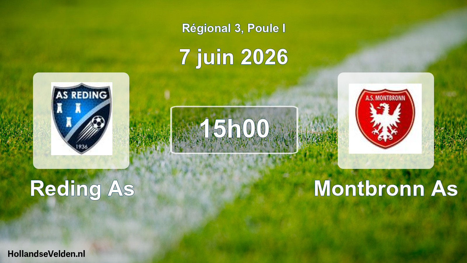 Geplande wedstrijd: Reding As - Montbronn As (7 juin 2026)