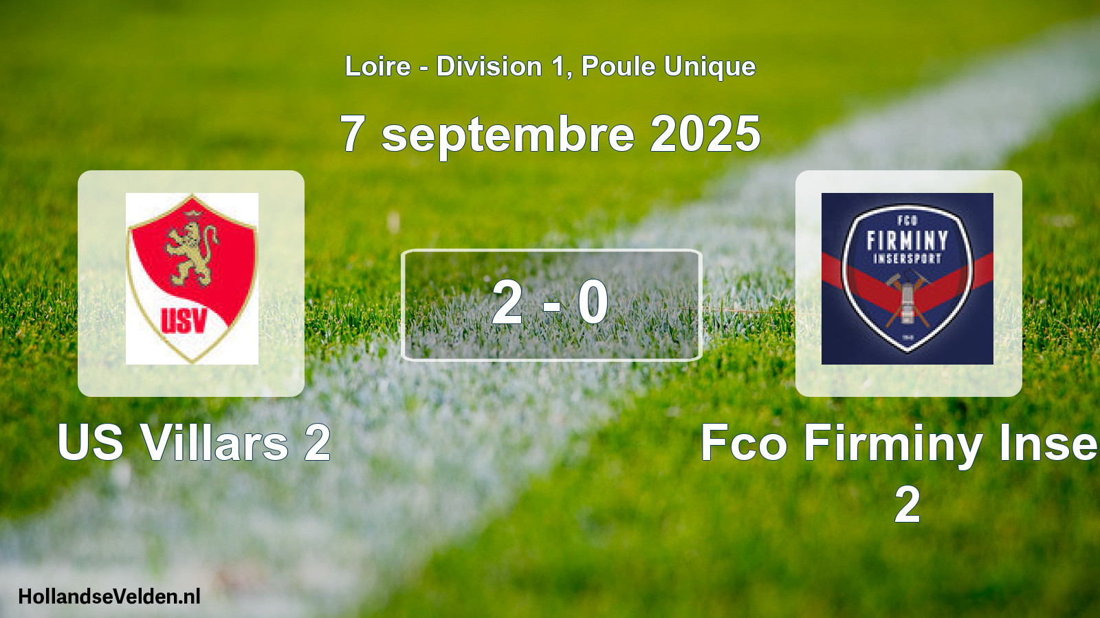 Gespeelde wedstrijd: US Villars 2 - Fco Firminy Inser 2 2 - 0 (7 september 2025)