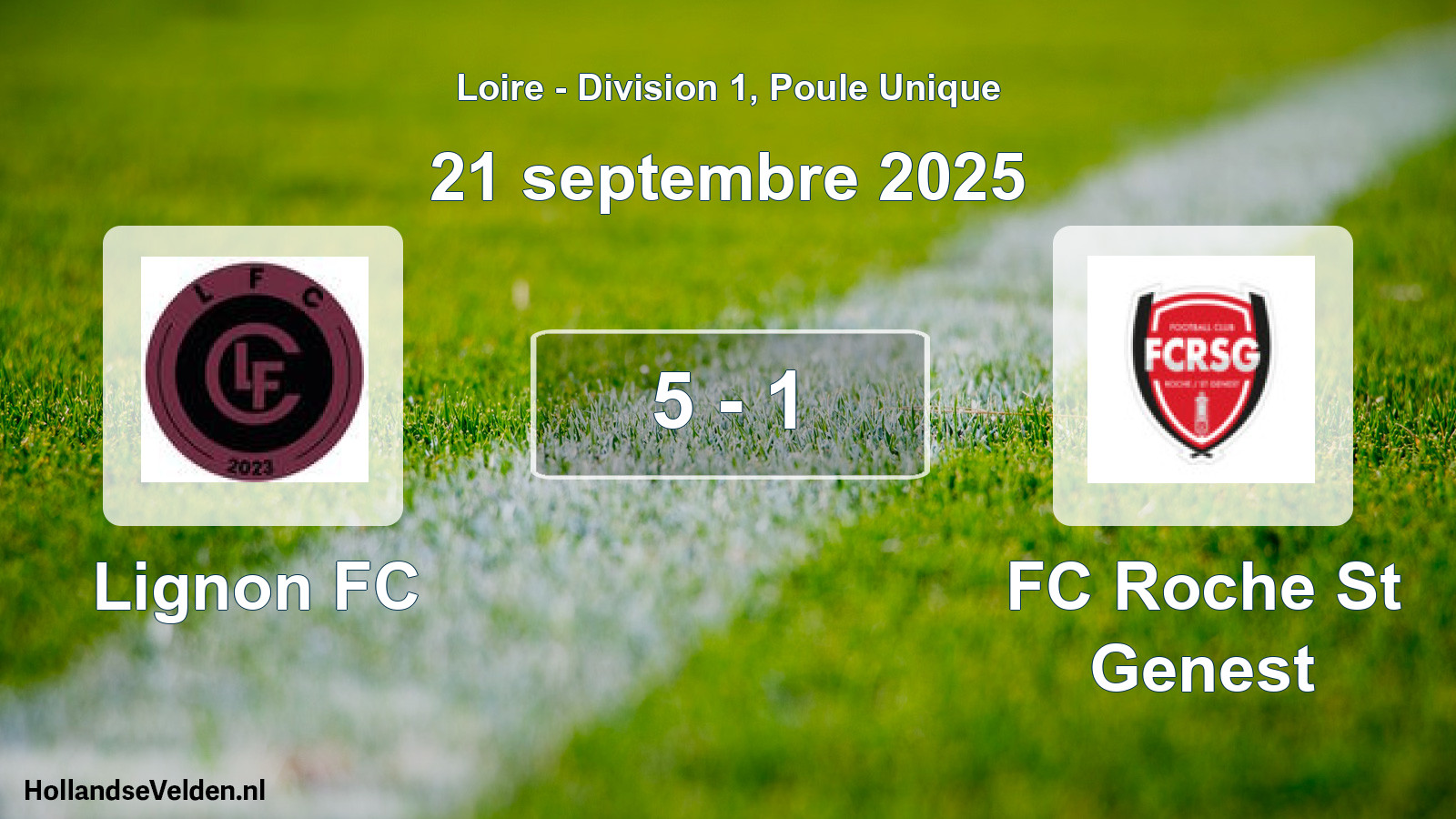 Gespeelde wedstrijd: Lignon FC - FC Roche St Genest 5 - 1 (21 september 2025)