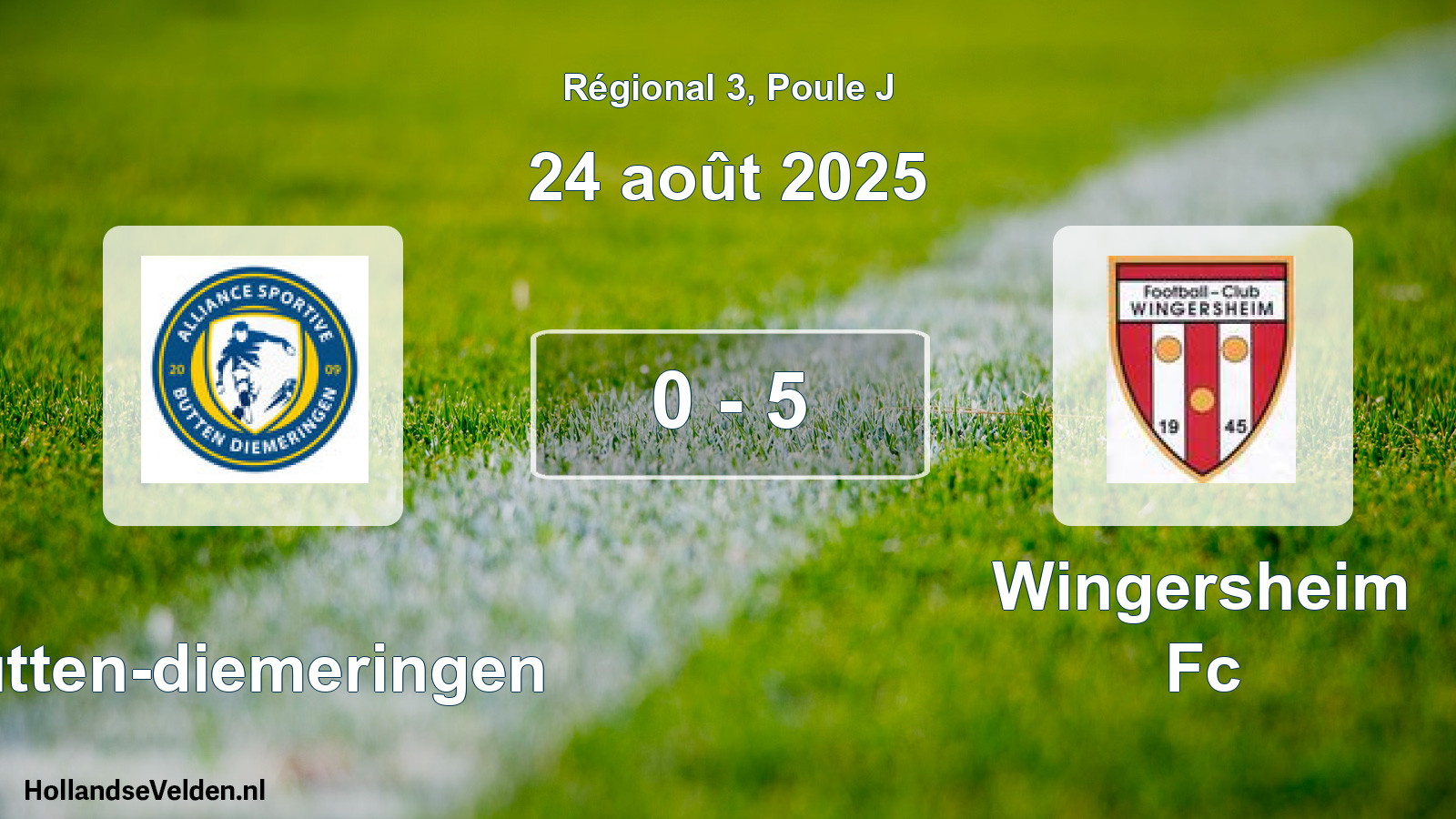 Gespeelde wedstrijd: Butten-diemeringen - Wingersheim Fc 0 - 5 (24 augustus 2025)