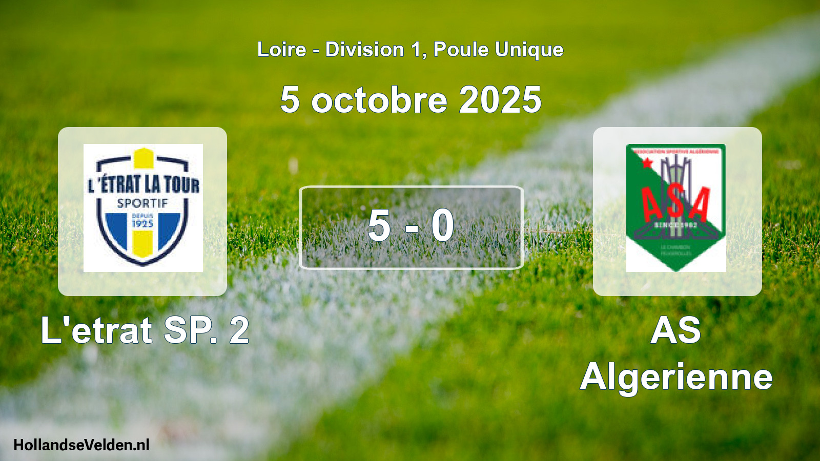 Gespeelde wedstrijd: L'etrat SP. 2 - AS Algerienne 5 - 0 (5 oktober 2025)