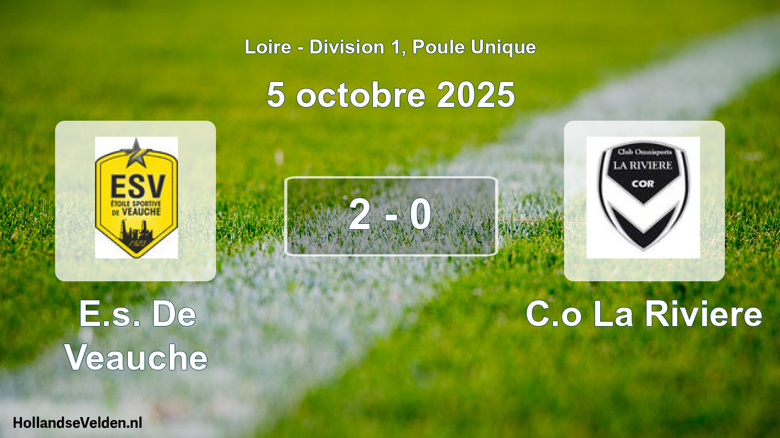 Gespeelde wedstrijd: E.s. De Veauche - C.o La Riviere 2 - 0 (5 oktober 2025)
