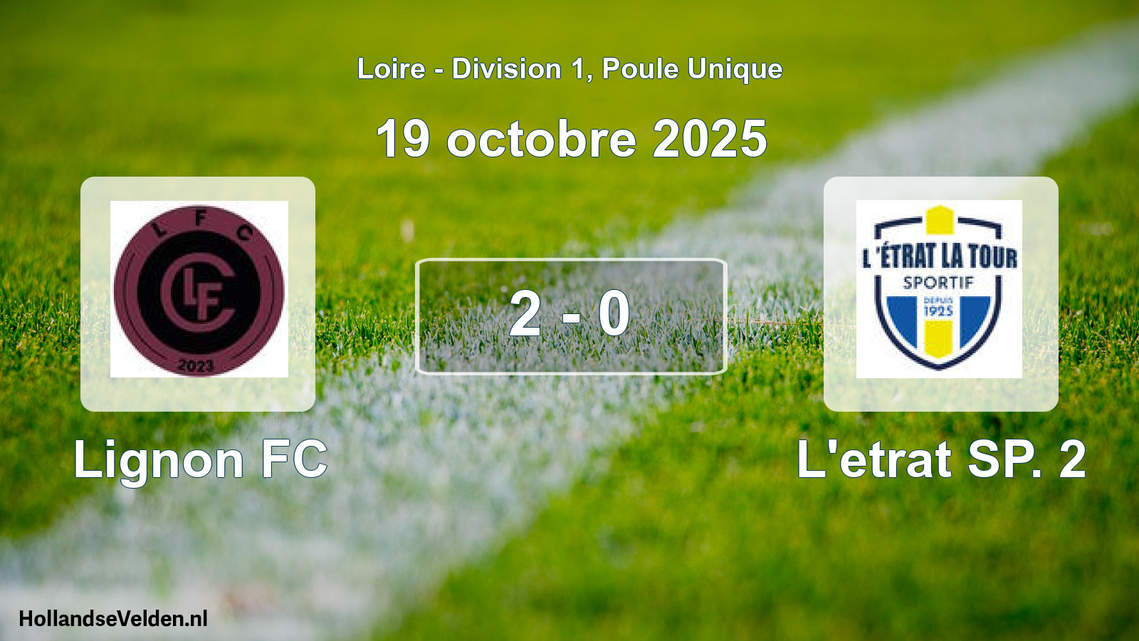 Gespeelde wedstrijd: Lignon FC - L'etrat SP. 2 2 - 0 (19 oktober 2025)