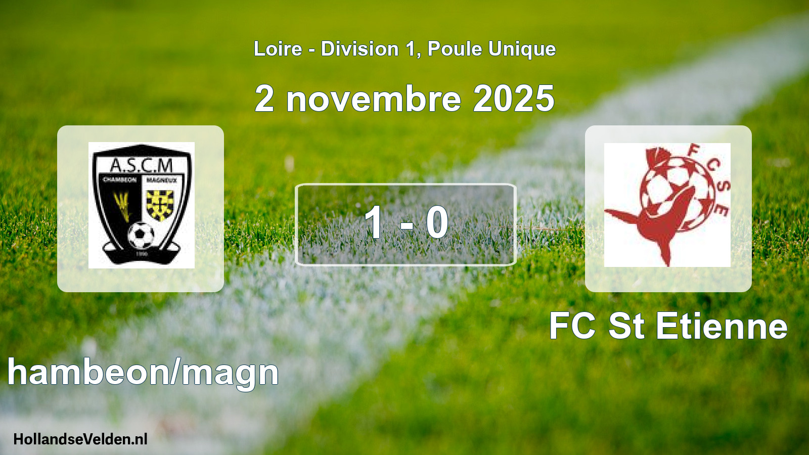 Gespeelde wedstrijd: Chambeon/magn - FC St Etienne 1 - 0 (2 november 2025)