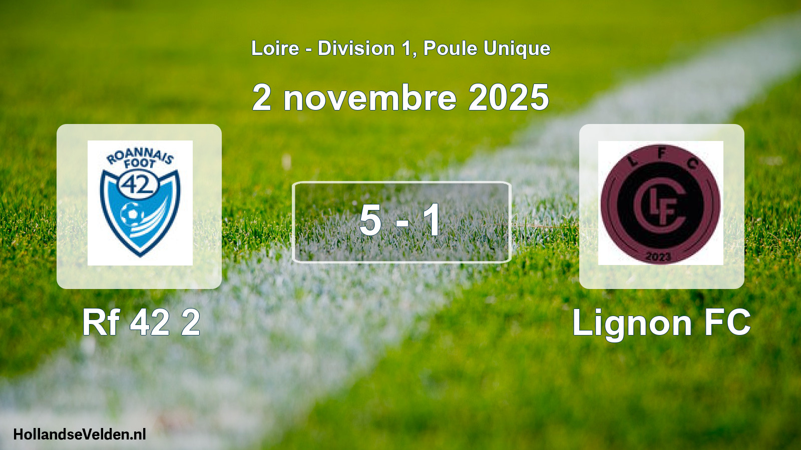 Gespeelde wedstrijd: Rf 42 2 - Lignon FC 5 - 1 (2 november 2025)