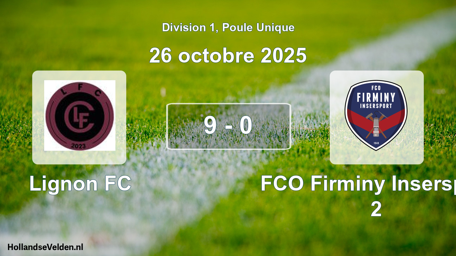 Match joué: Lignon FC - FCO Firminy Insersport 2 9 - 0 (26 octobre 2025)