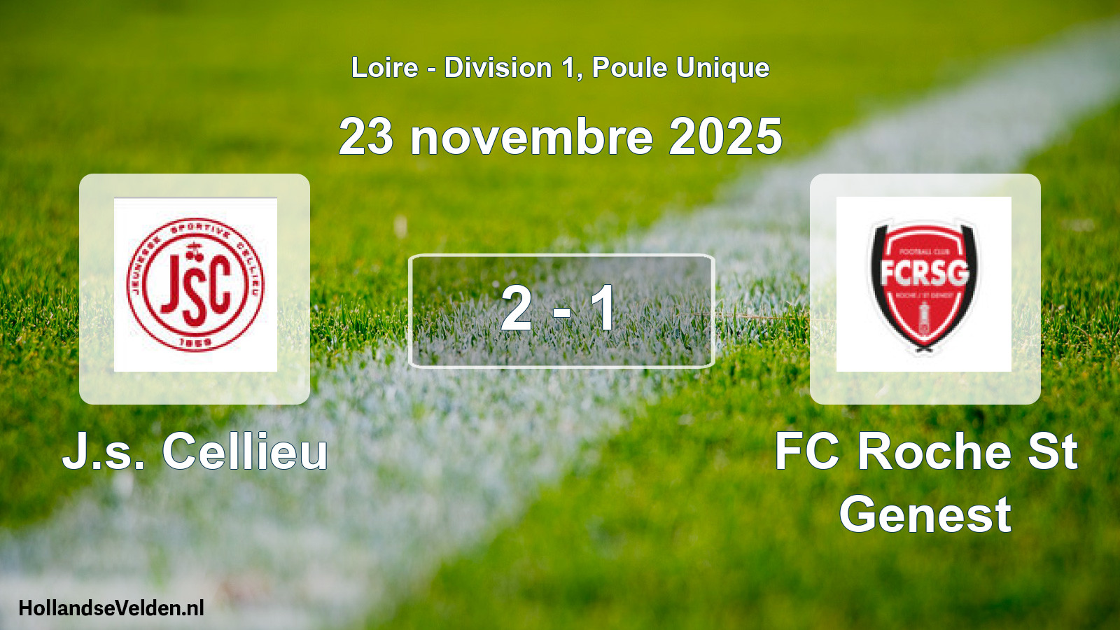 Gespeelde wedstrijd: J.s. Cellieu - FC Roche St Genest 2 - 1 (23 november 2025)