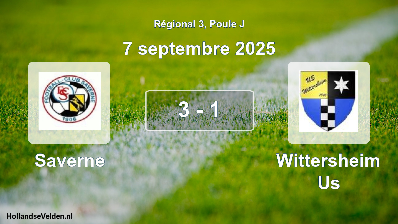 Gespeelde wedstrijd: Saverne - Wittersheim Us 3 - 1 (7 september 2025)
