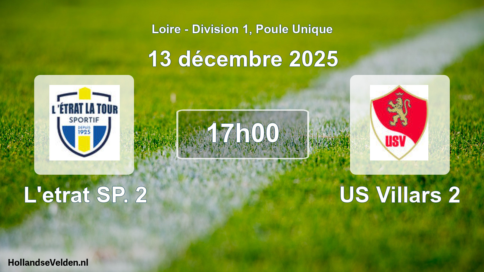 Geplande wedstrijd: L'etrat SP. 2 - US Villars 2 (13 december 2025)
