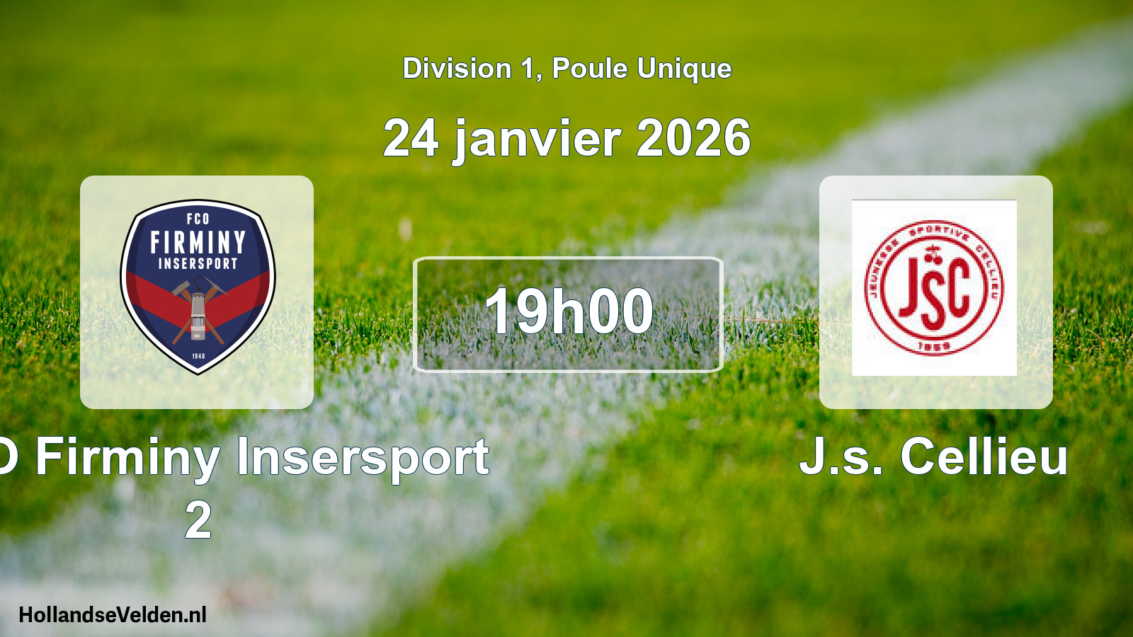 Match programmé: FCO Firminy Insersport 2 - J.s. Cellieu (24 janvier 2026)
