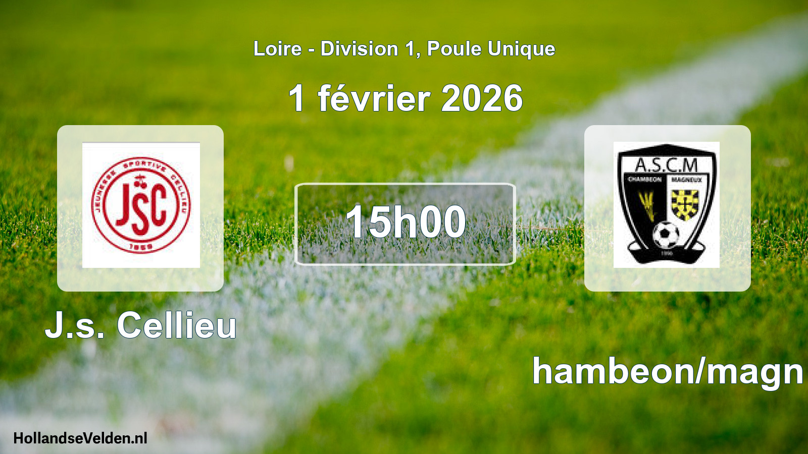 Geplande wedstrijd: J.s. Cellieu - Chambeon/magn (1 februari 2026)