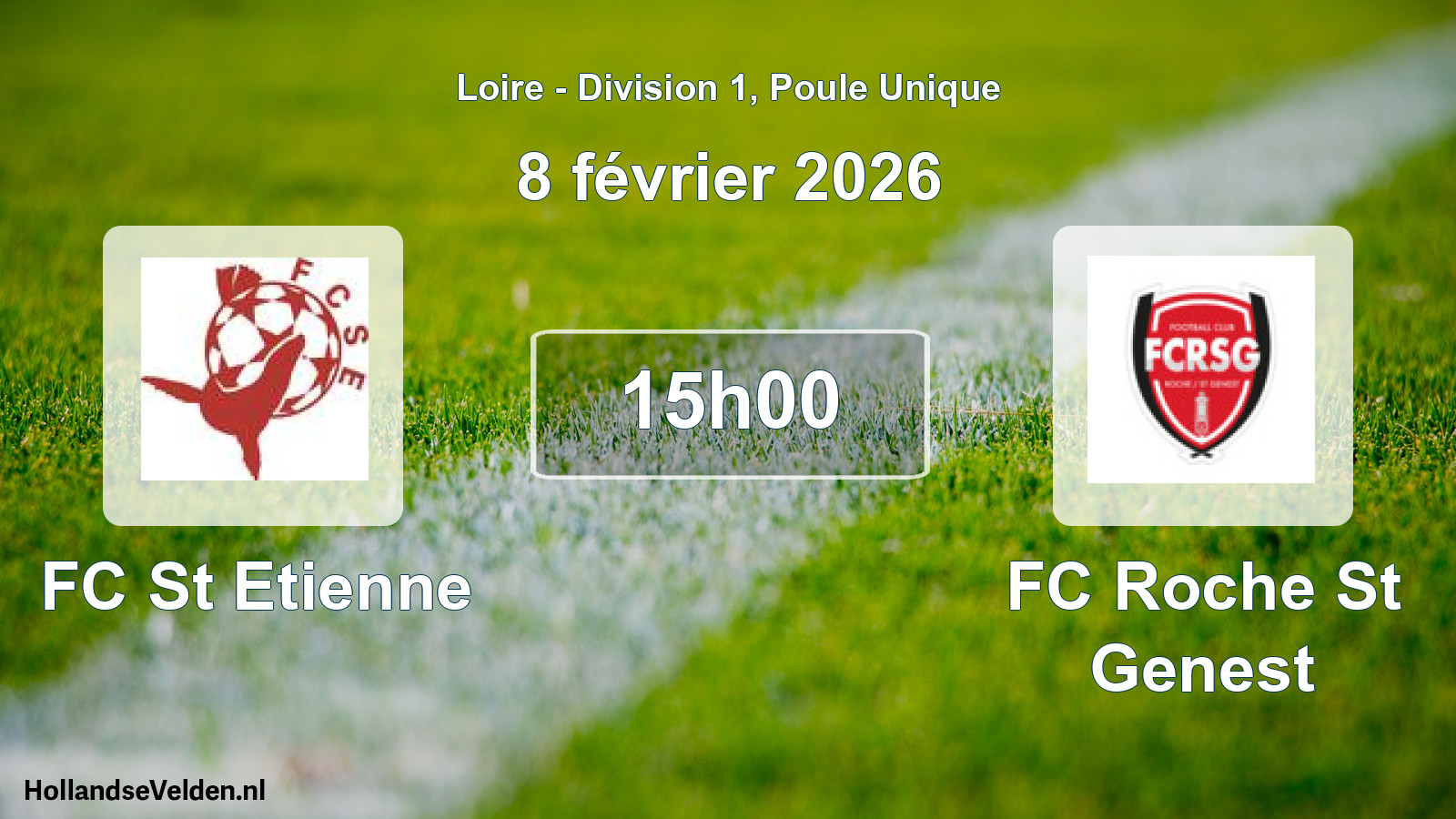 Geplande wedstrijd: FC St Etienne - FC Roche St Genest (8 februari 2026)