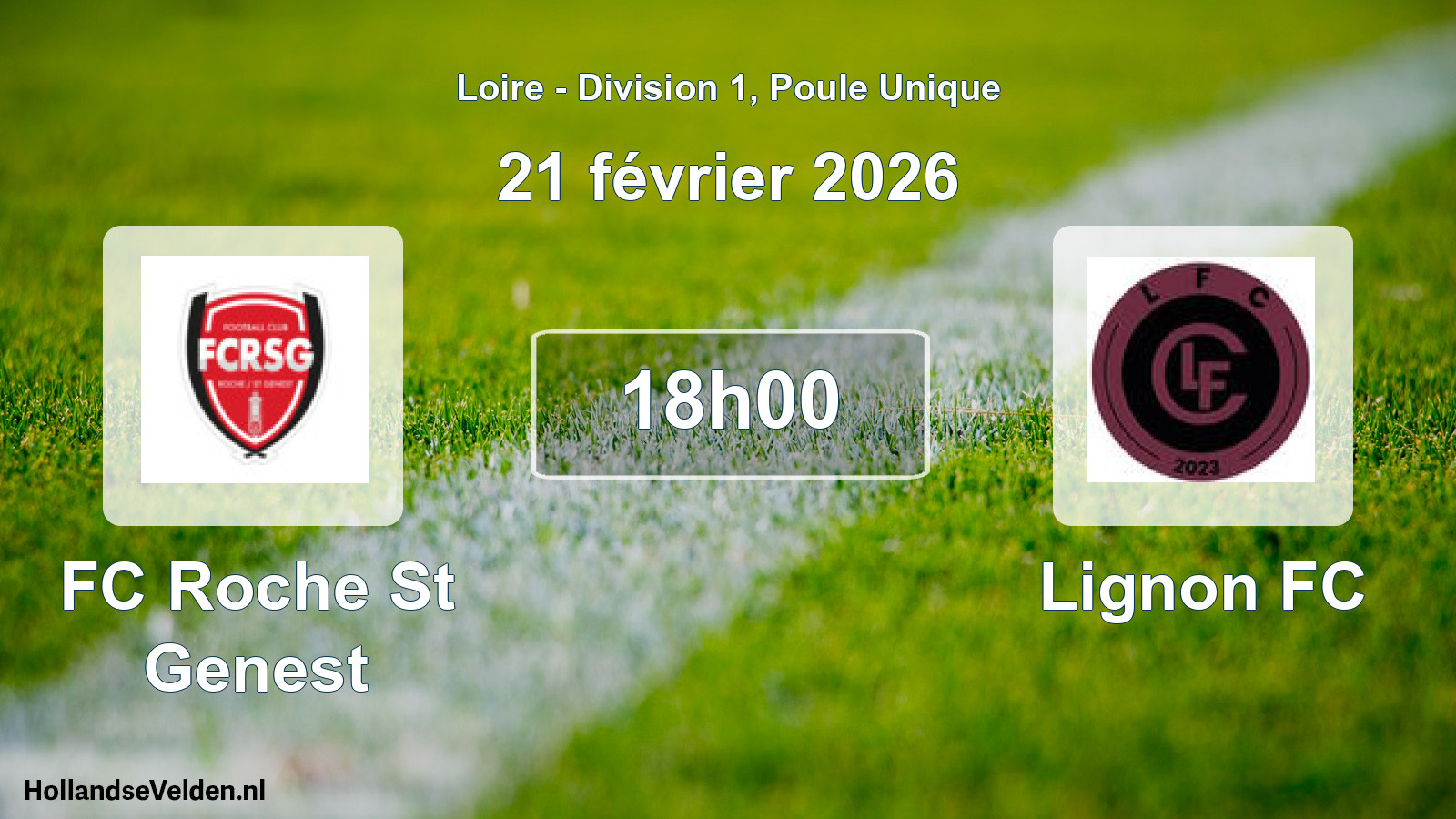 Match programmé: FC Roche St Genest - Lignon FC (21 février 2026)