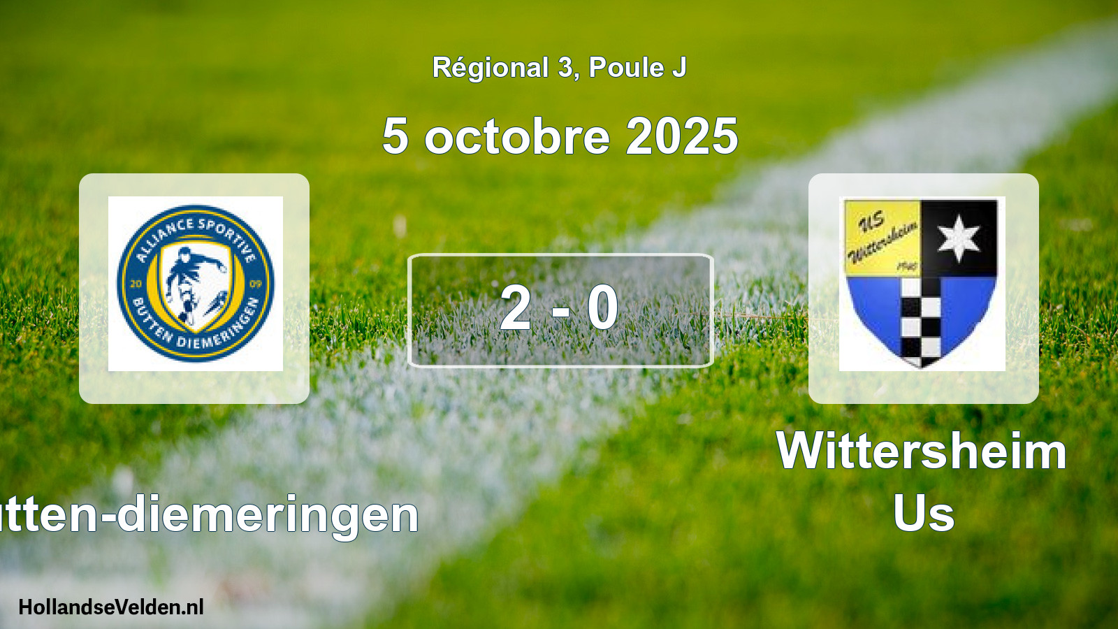 Gespeelde wedstrijd: Butten-diemeringen - Wittersheim Us 2 - 0 (5 octobre 2025)
