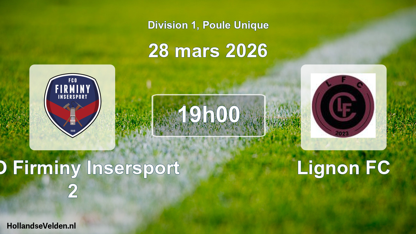 Match programmé: FCO Firminy Insersport 2 - Lignon FC (28 mars 2026)