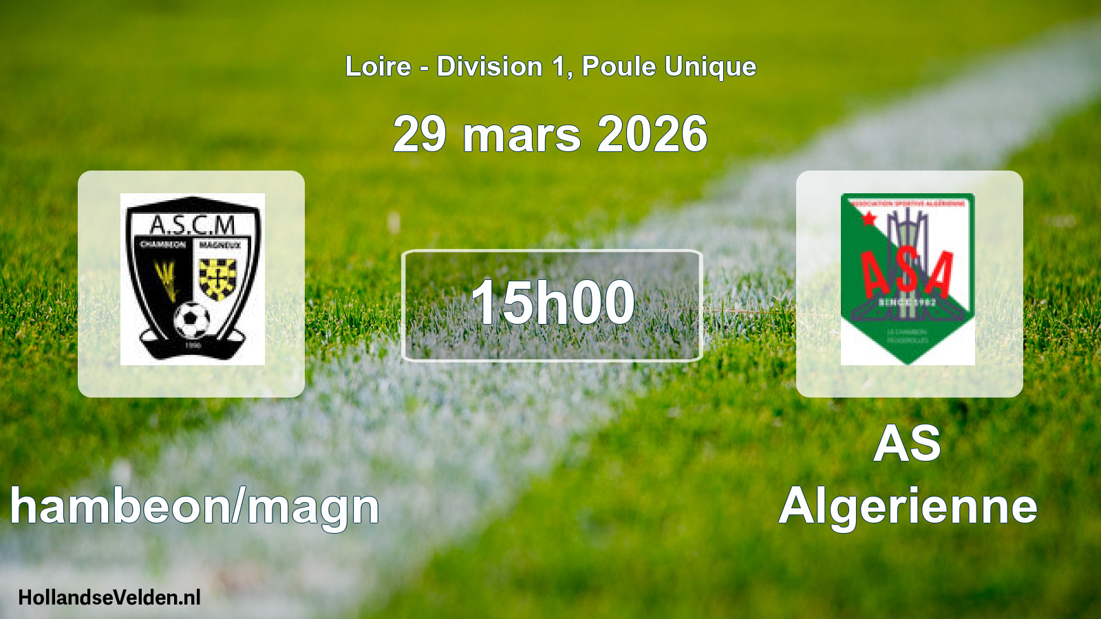 Geplande wedstrijd: Chambeon/magn - AS Algerienne (29 maart 2026)