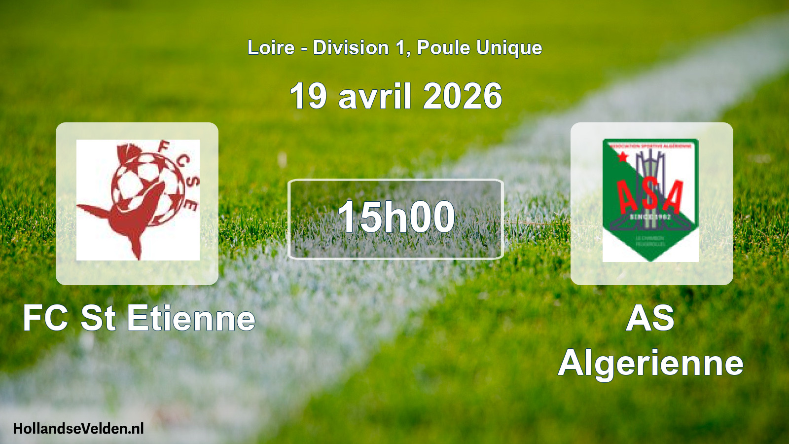 Geplande wedstrijd: FC St Etienne - AS Algerienne (19 april 2026)