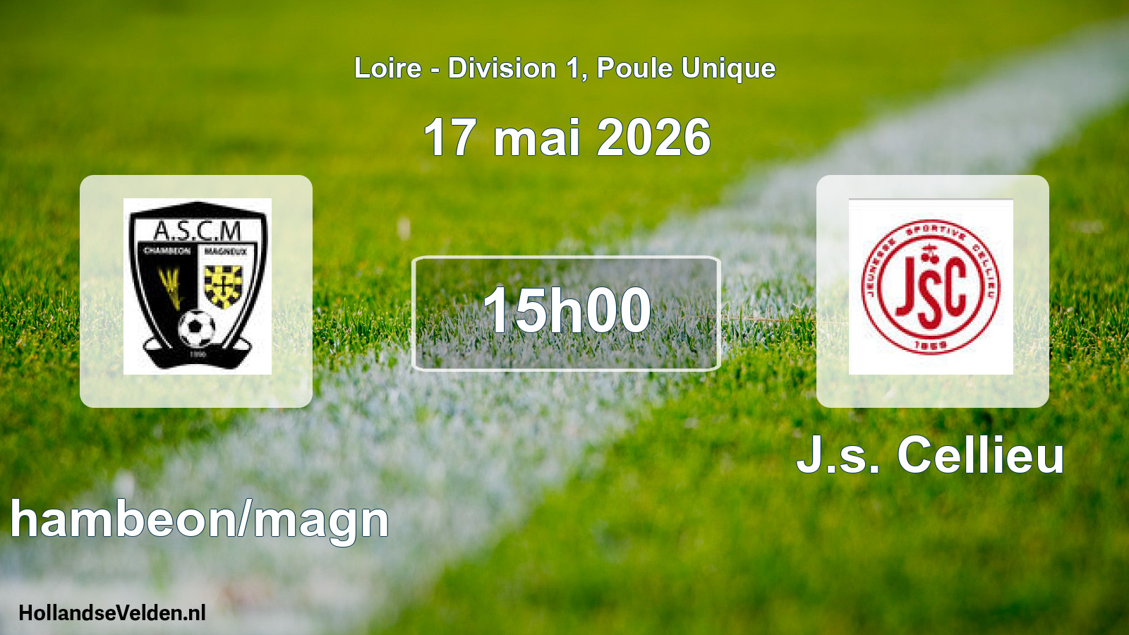 Geplande wedstrijd: Chambeon/magn - J.s. Cellieu (17 mei 2026)
