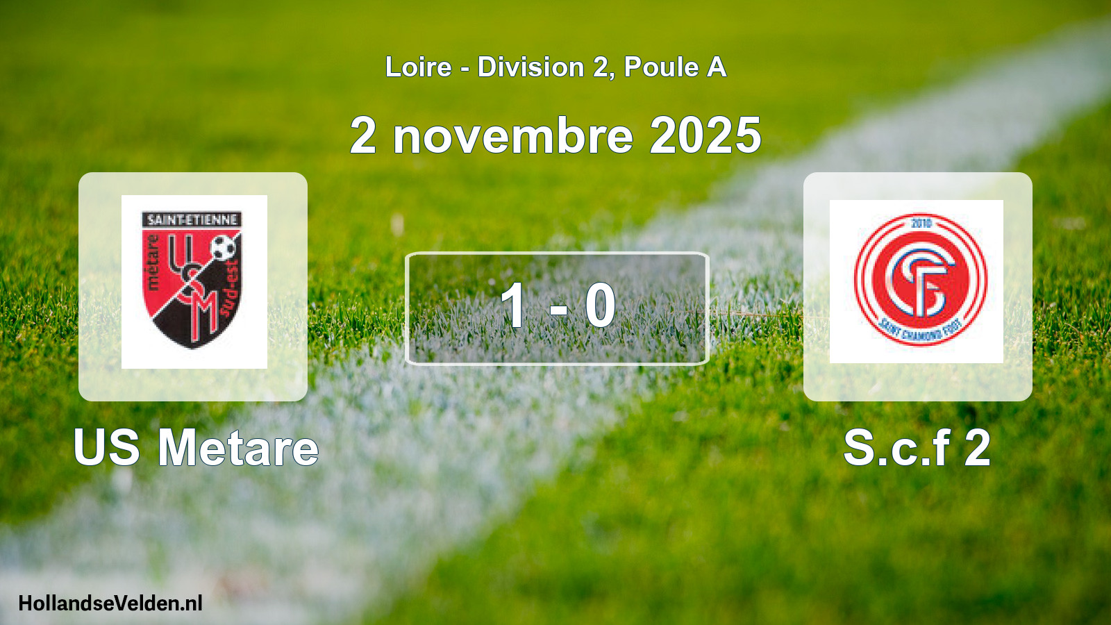 Gespeelde wedstrijd: US Metare - S.c.f 2 1 - 0 (2 november 2025)