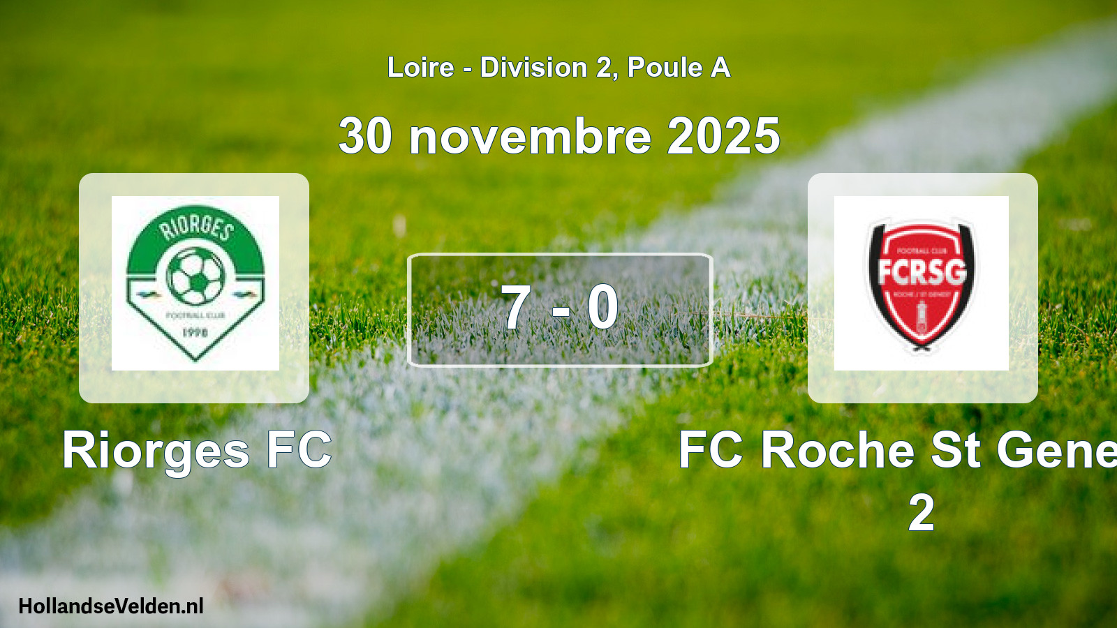 Gespeelde wedstrijd: Riorges FC - FC Roche St Genest 2 7 - 0 (30 november 2025)