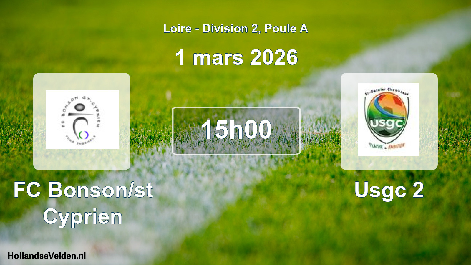 Geplande wedstrijd: FC Bonson/st Cyprien - Usgc 2 (1 maart 2026)