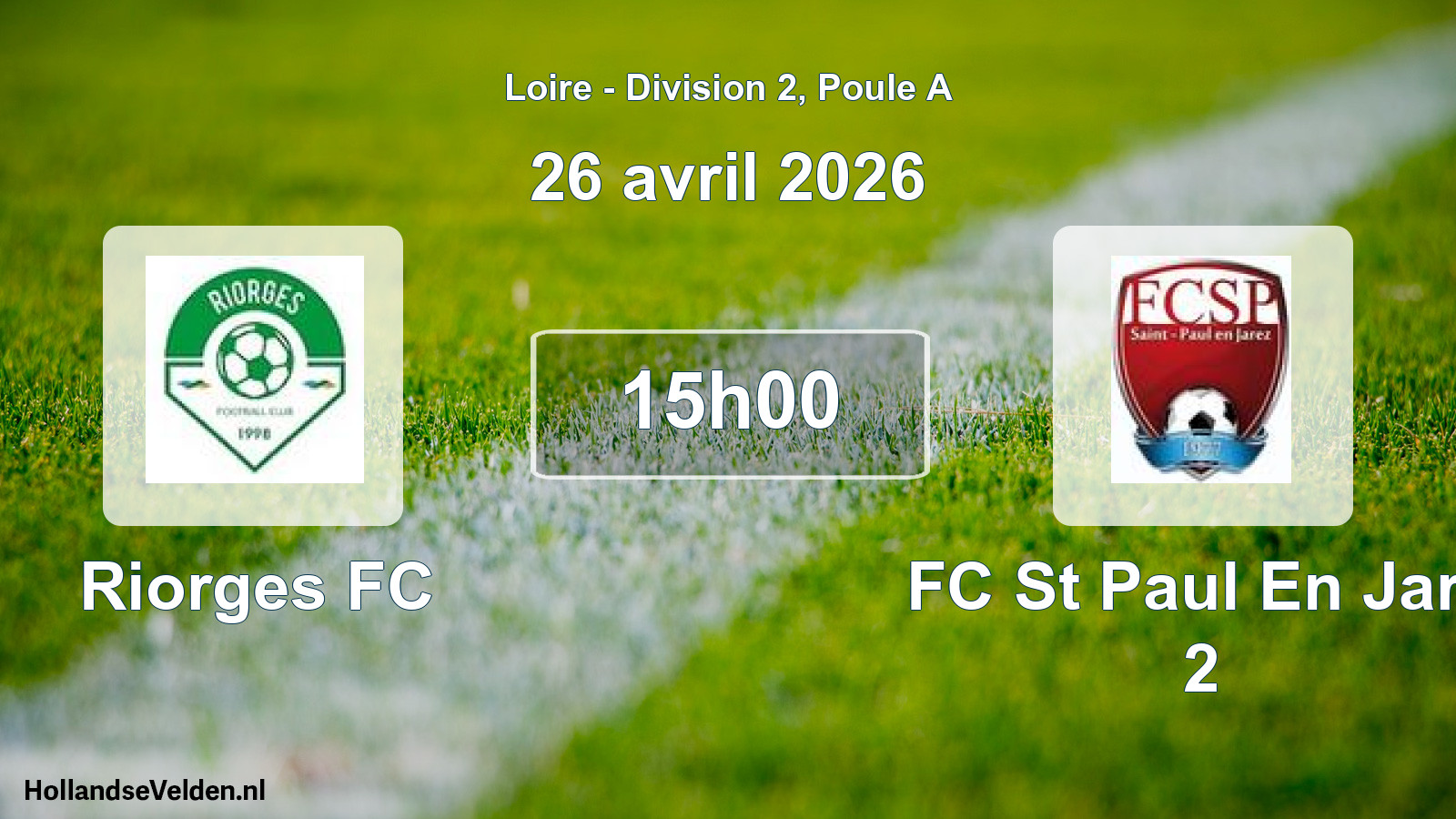 Geplande wedstrijd: Riorges FC - FC St Paul En Jare 2 (26 april 2026)
