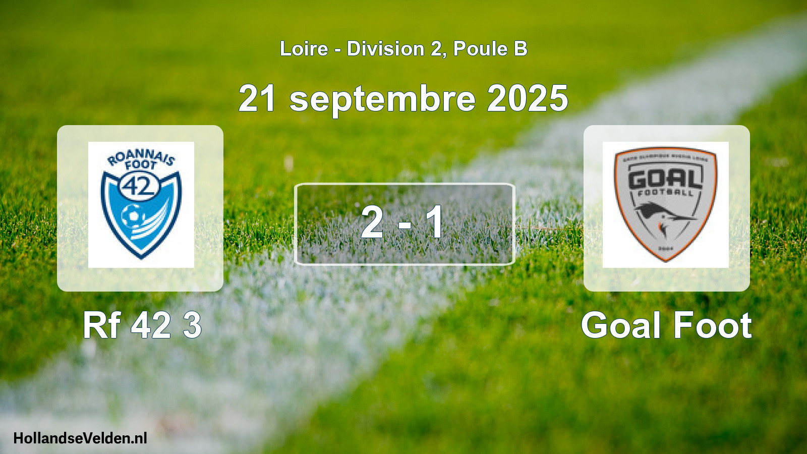 Gespeelde wedstrijd: Rf 42 3 - Goal Foot 2 - 1 (21 september 2025)