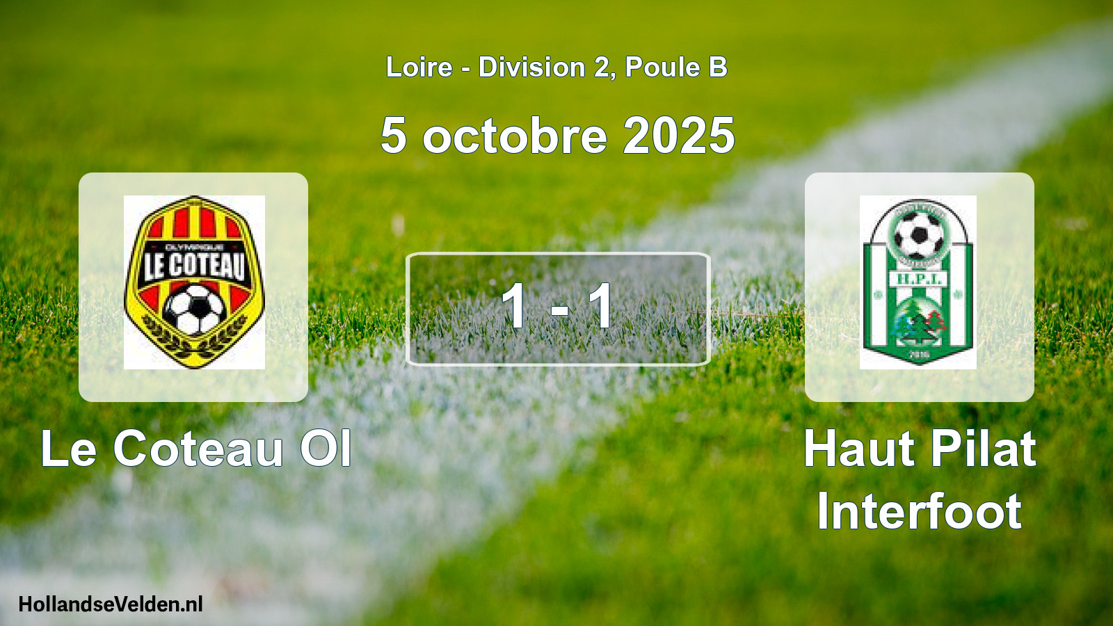 Gespeelde wedstrijd: Le Coteau Ol - Haut Pilat Interfoot 1 - 1 (5 oktober 2025)