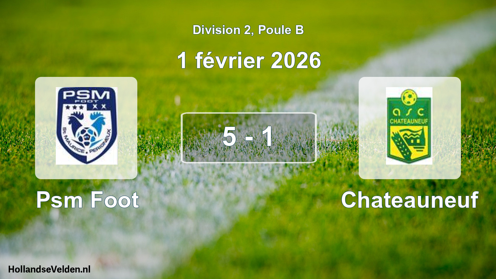 Gespeelde wedstrijd: Psm Foot - Chateauneuf 5 - 1 (1 februari 2026)