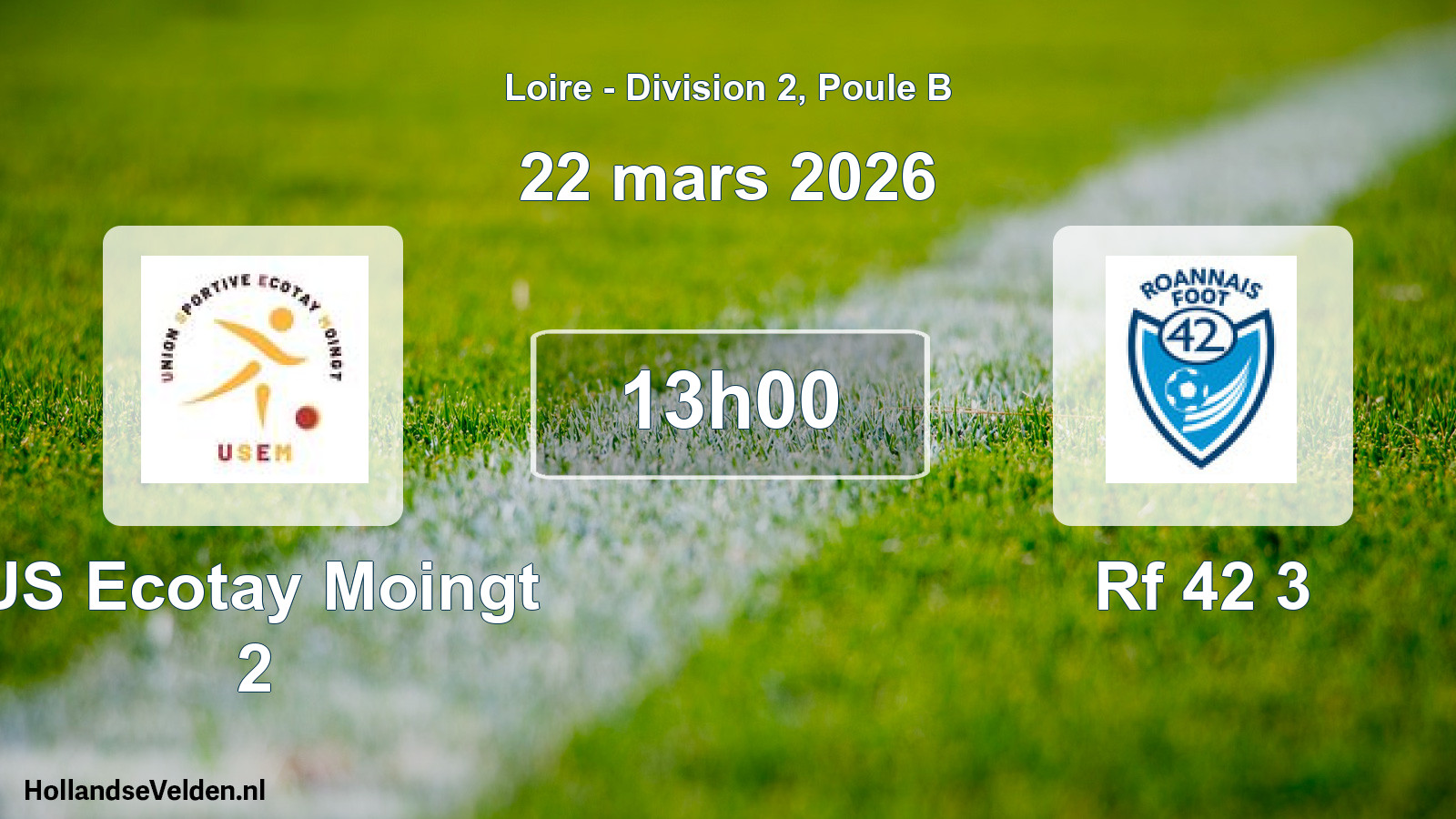 Geplande wedstrijd: US Ecotay Moingt 2 - Rf 42 3 (22 maart 2026)