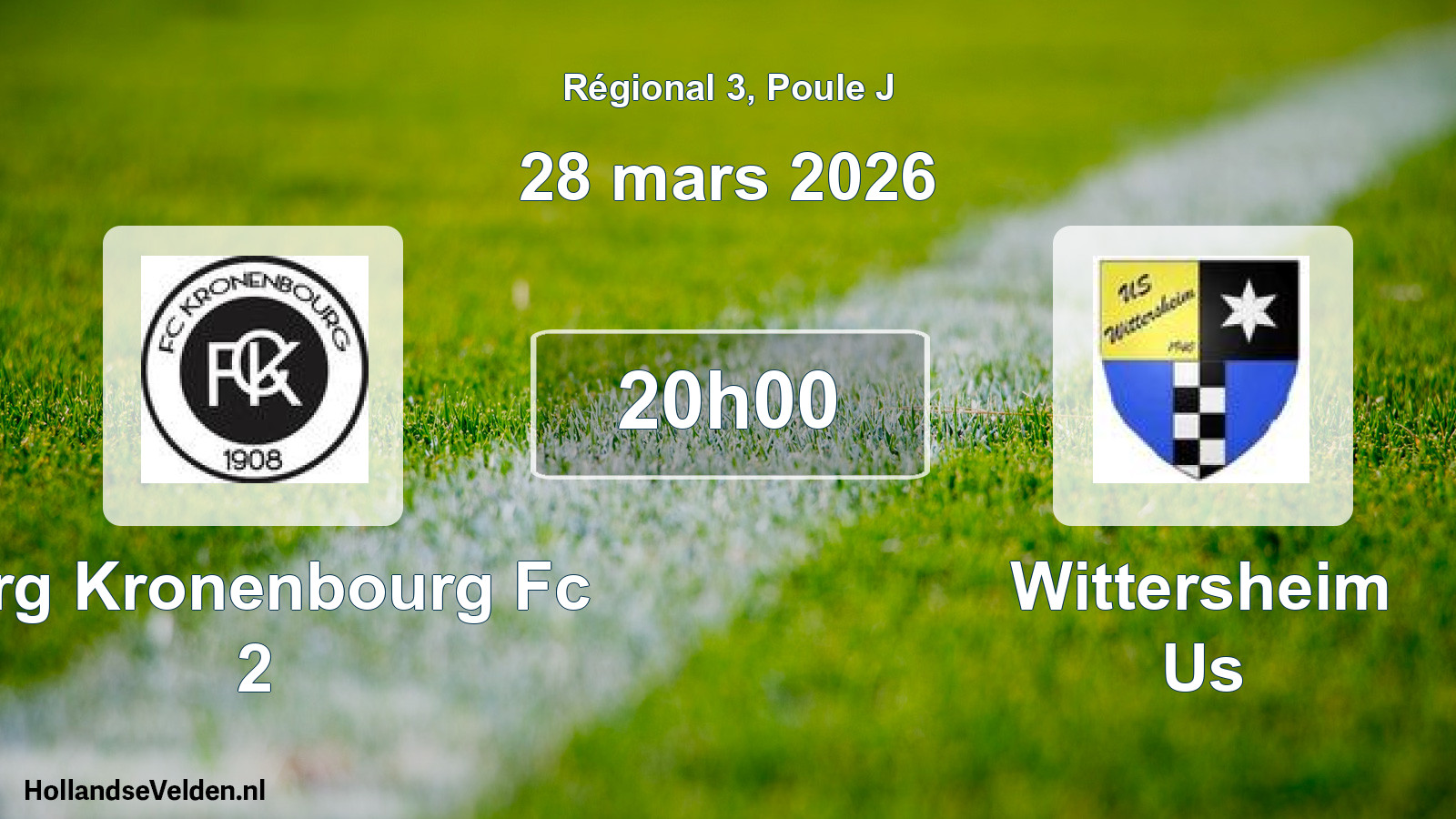 Scheduled Match: Strg Kronenbourg Fc 2 - Wittersheim Us (28 March 2026)