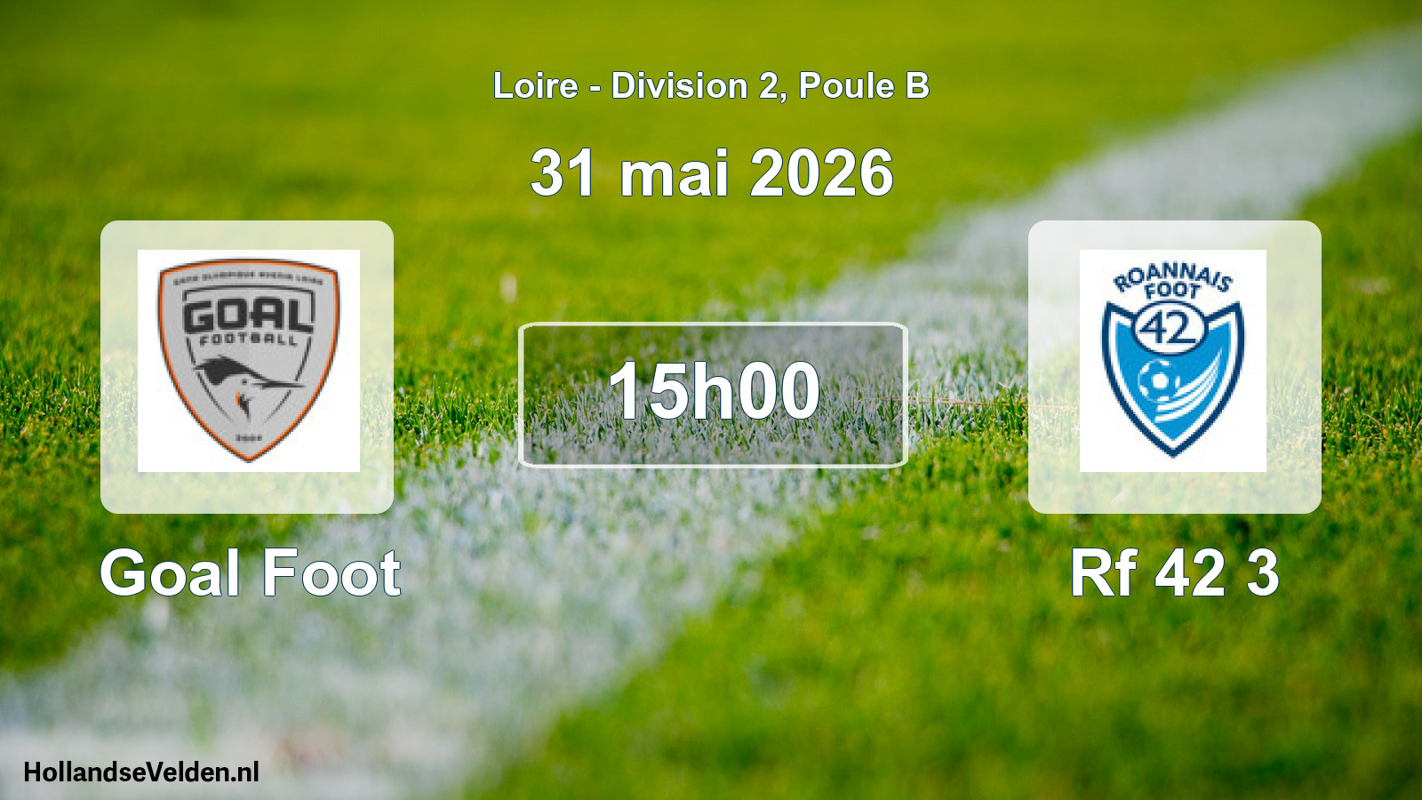 Geplande wedstrijd: Goal Foot - Rf 42 3 (31 mei 2026)