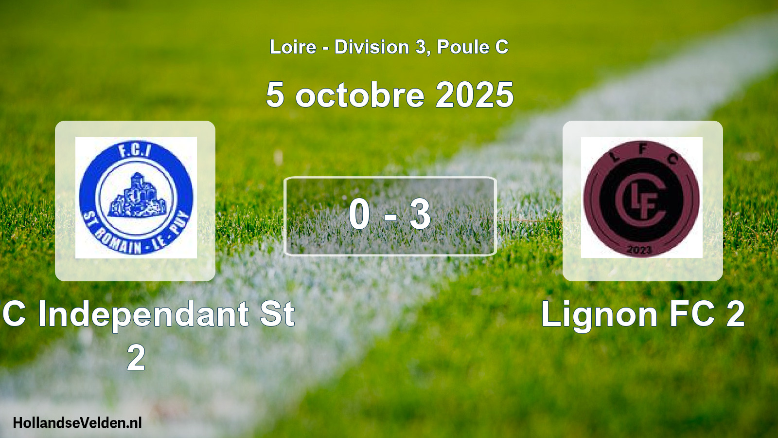 Gespeelde wedstrijd: FC Independant St 2 - Lignon FC 2 0 - 3 (5 oktober 2025)