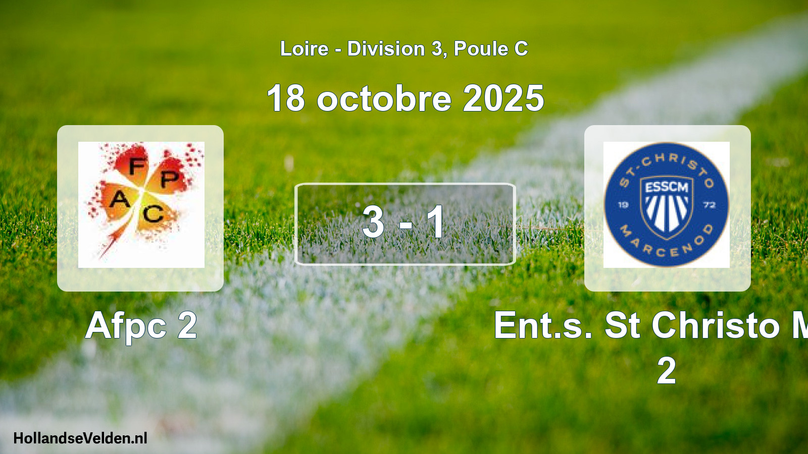 Match joué: Afpc 2 - Ent.s. St Christo Ma 2 3 - 1 (18 octobre 2025)